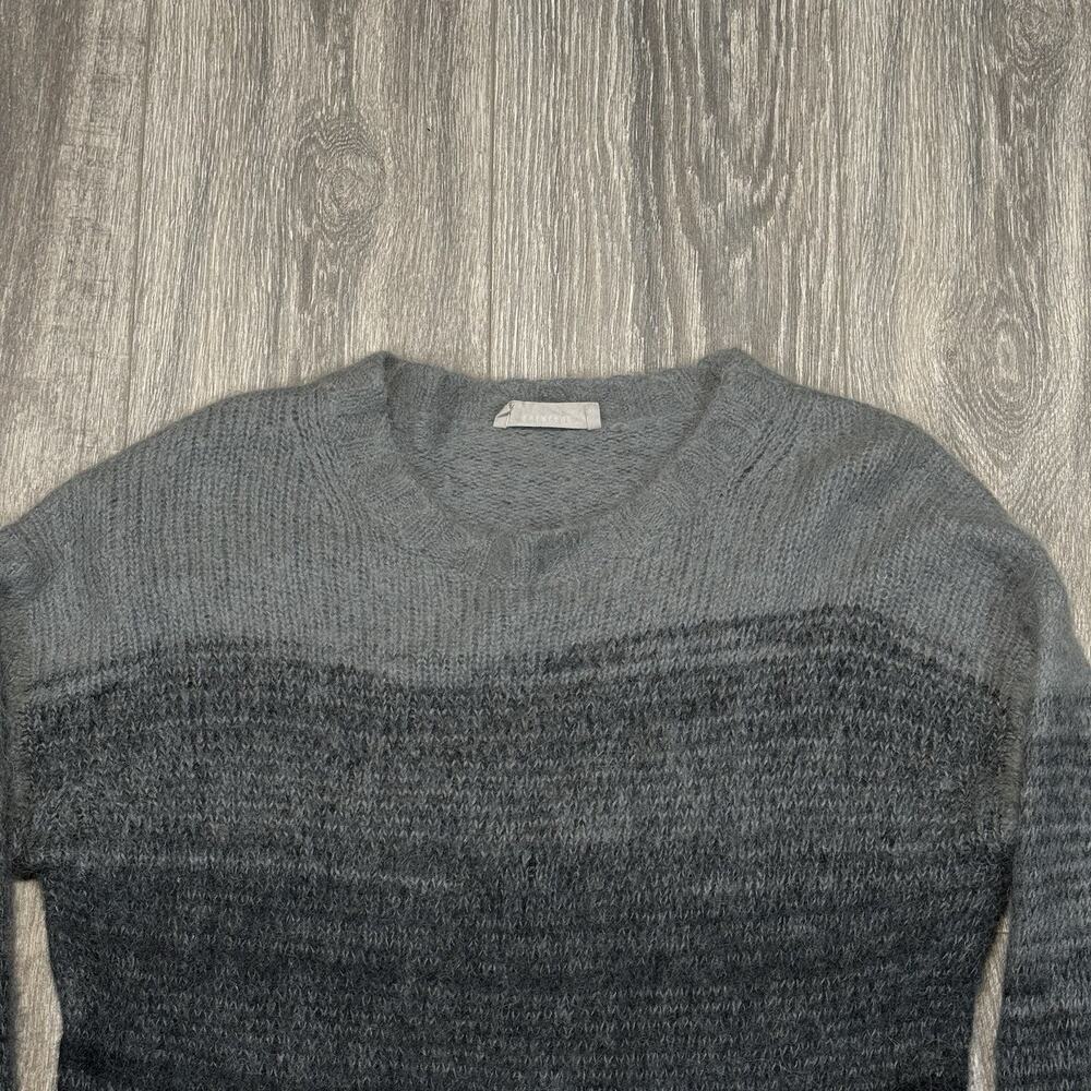 Everlane Alpaca Crew Sweater Womens Medium Merino Wool Gray Striped Preppy Cozy - Picture 2 of 8